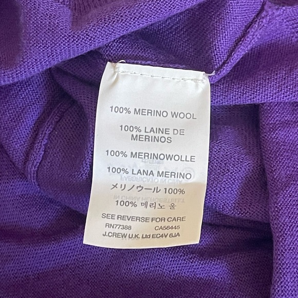 J. Crew Women’s Purple Turtleneck Sweater 100% Merino Wool Size XS - Picture 5 of 7